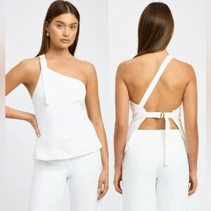 KOOKAI | NWT! ARIEL BUCKLE TOP NATURAL WHITE